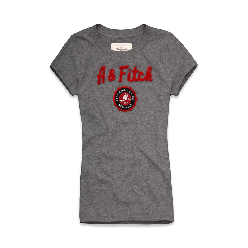 Abercrombie Fitch Mujeres De Cuello Redondo Corto Remera AF8211